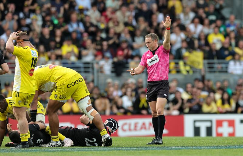 Andrew Brace during the Champions Cup quarter-final between La Rochelle and Saracens. Photograph: David Rogers/Getty Image
