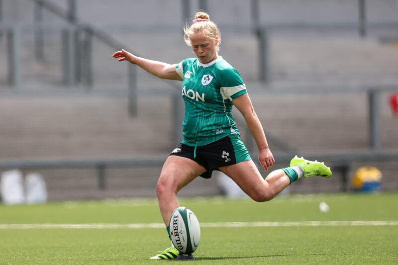 Ireland's Dannah O’Brien at a warm-up match in Dublin. Photograph: INPHO/ Ben Brady