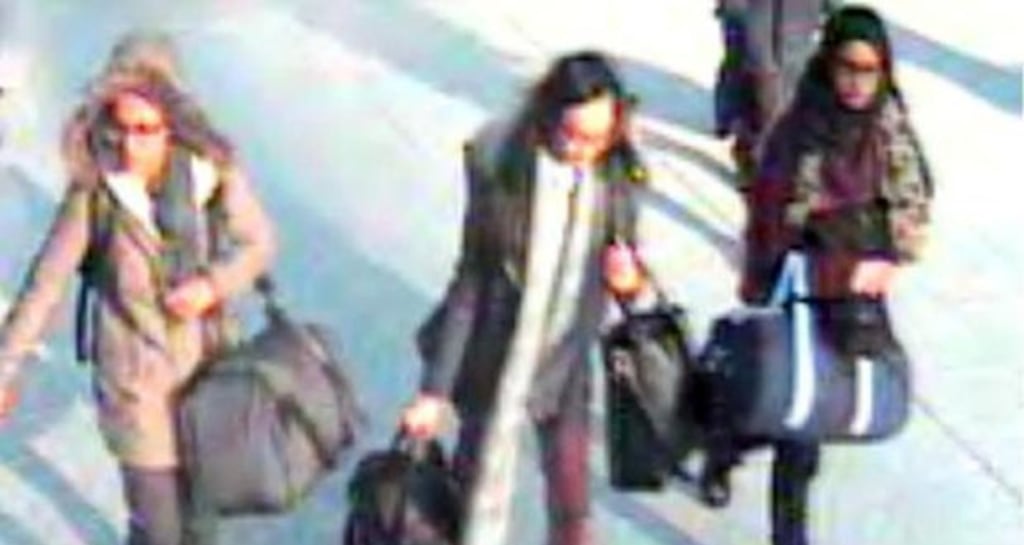 Three British teenagers who were planning to join Islamic State militants in Syria have been arrested in London after being deported from Turkey. It comes after three British schoolgirls (above) entered Turkey last month and were helped to cross the border by a spy working for one of the countries in the US-led coalition against the militants.