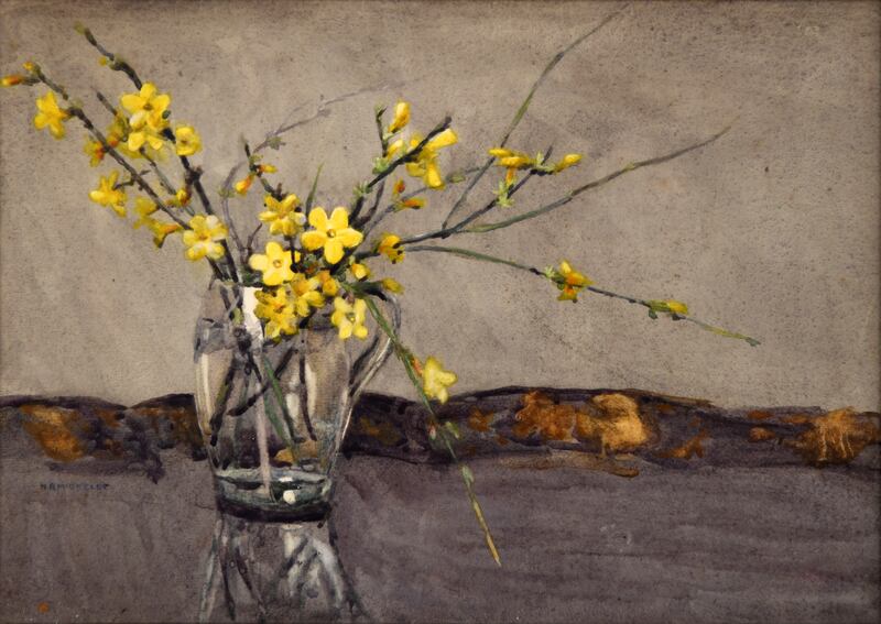 Forsythia, by Ellen Brown Workman McCready (€180-€300), at Gormley's