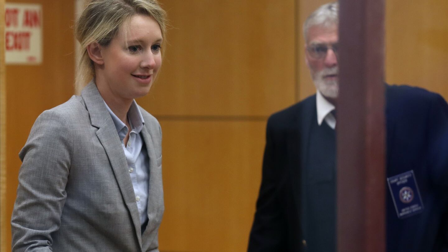Former Theranos founder Elizabeth Holmes arrives in court in San Jose, California in April charged with fraud. Photograph: Justin Sullivan/Getty Images