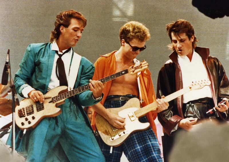 Spandau Ballet at Live Aid in 1985: Martin Kemp with Gary Kemp and Tony Hadley. Photograph: Pete Still/Redferns/Getty
