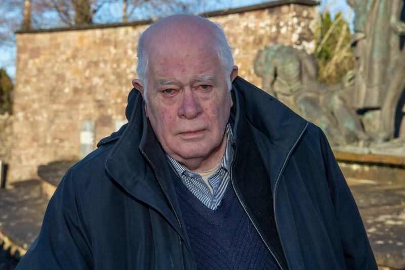 Paudie Fuller, whose father Stephen Fuller survived the mine blast at Ballyseedy, is pictured at a monument commemorating the massacre.
Photograph: Domnick Walsh/Eye Focus