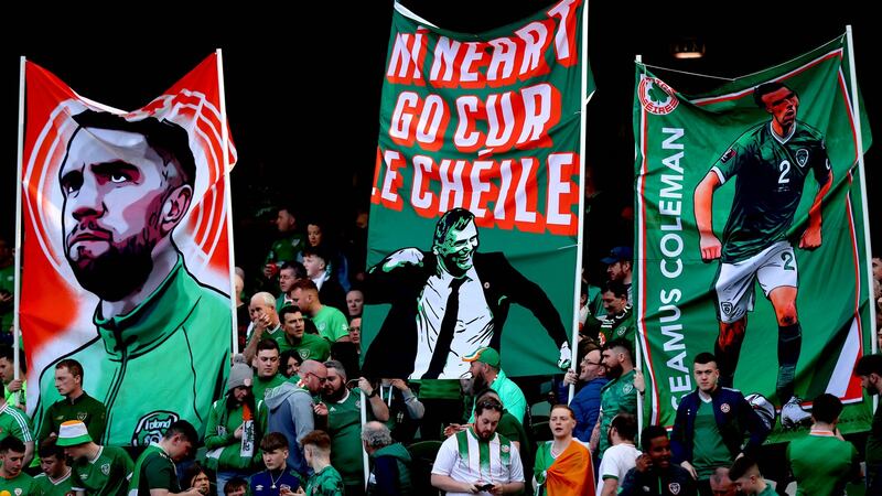 Fans at the Republic of Ireland v Belgium international soccer friendly at the  Aviva Stadium on Saturday. Photograph: Ryan Byrne/Inpho