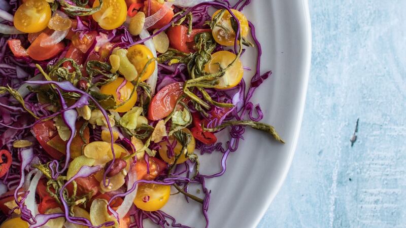 The ingredients for lahpet thoke, a salad from Myanmar, include pickled tea leaves, which an Irish couple are importing and selling in Asia Market, Dublin 2. Photograph: Clare Wilkinson