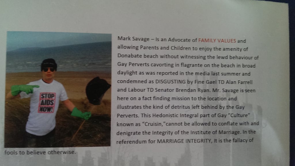 Election literature featuring Independent candidate Mark Savage.
