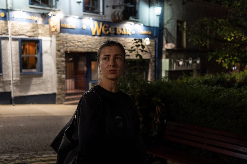 Oksana Krysyska has lived in Donegal for years, so she has found a calling in helping fellow Ukrainians adjust. 'I am just trying to do what I can,' she says. Photograph: Paulo Nunes dos Santos/New York Times