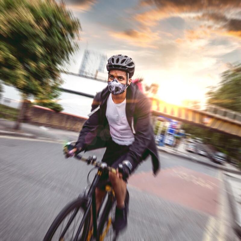 If your only opportunity to exercise is with some pollution hanging in the air, don a mask and go. Photograph: iStock