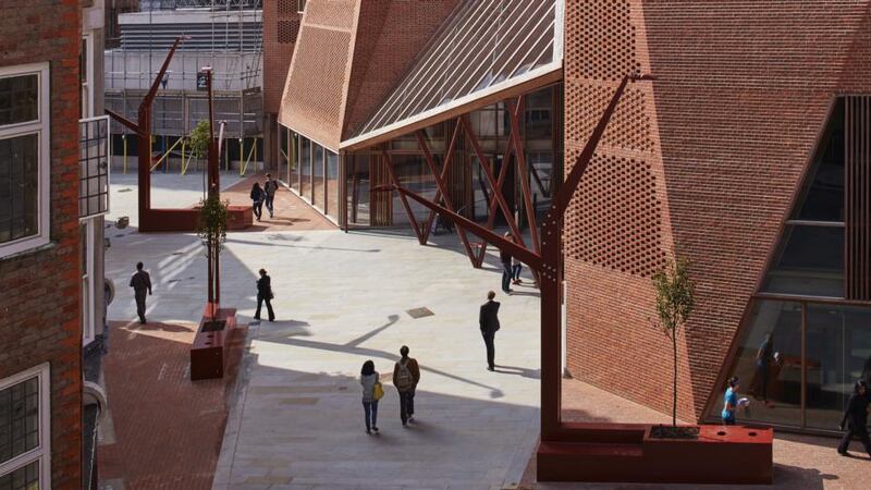 Saw Swee Hock Student Centre, LSE, London, by O’Donnell + Tuomey, which has been shortlisted for the Mies van der Rohe design award