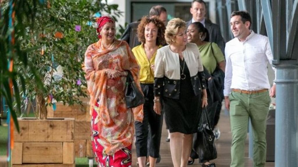 UN deputy secretary-general Amina Mohammad; ChangeX’s Niamh McKenna; Geraldine Byrne Nason, Irish ambassador to the UN; and ChangeX founder Paul O’Hara at a 2018 event. Photograph: Allen Kiely