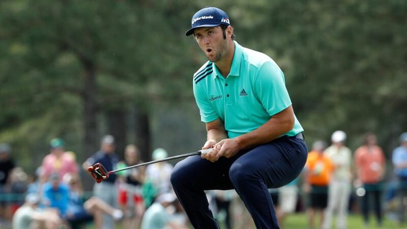 Rahm reacts to missing a putt on the 17th. Photo: Mike Segar/Reuters