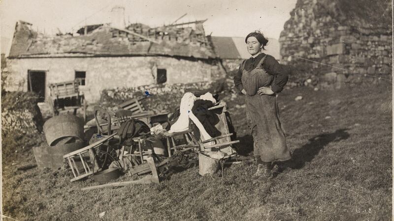 Miss Brown at Meelin, January 1921. Photograph: WD Hogan/National Library of Ireland