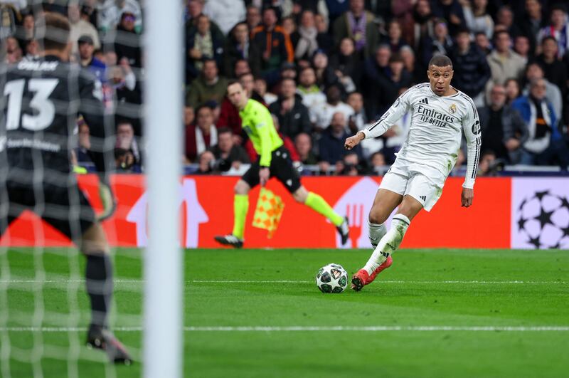 Kylian Mbappé in action for Real Madrid. Photograph: Thomas Coex/AFP via Getty Images