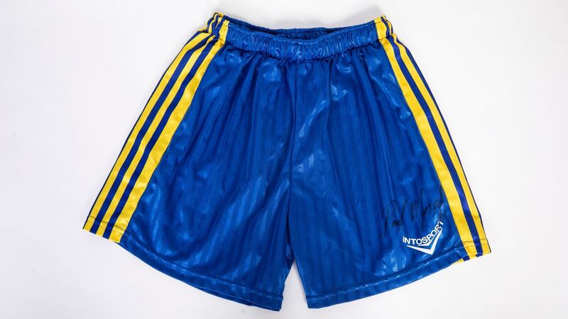 The GAA shorts worn by Paul Mescal as Connell during the hit series Normal People, which are going under the hammer to raise money for a charity which helps sick children. Photograph: SON Photographic Ltd T/A Coalesce/PA Wire