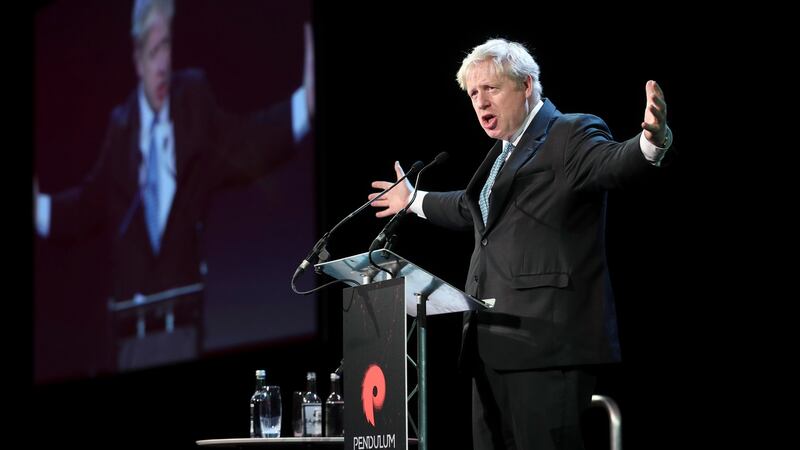 Tory MP and prominent Brexiteer Boris Johnson addresses the Pendulum Summit in Dublin. Photograph: Conor McCabe Photography