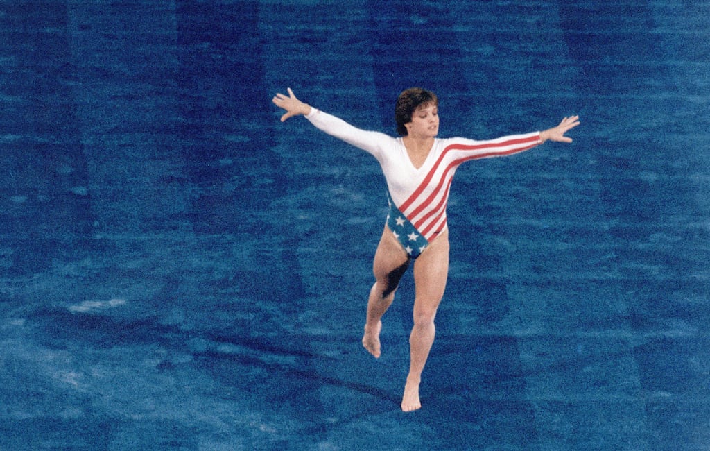 US gymnast Mary Lou Retton in action circa 1980s. Photograph: Robert Riger/Getty Images