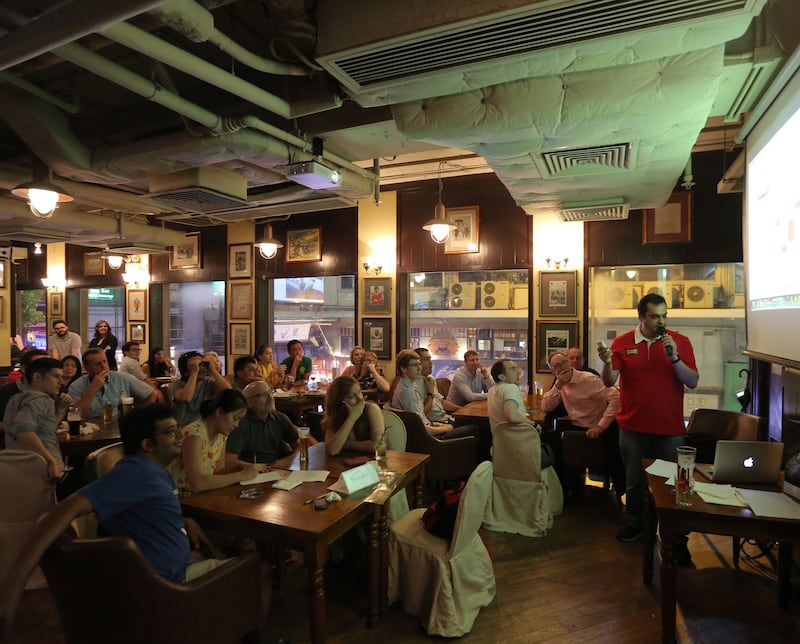 Quiz night at Delaney’s. Photograph: Paul Yeung/South China Morning Post via Getty
