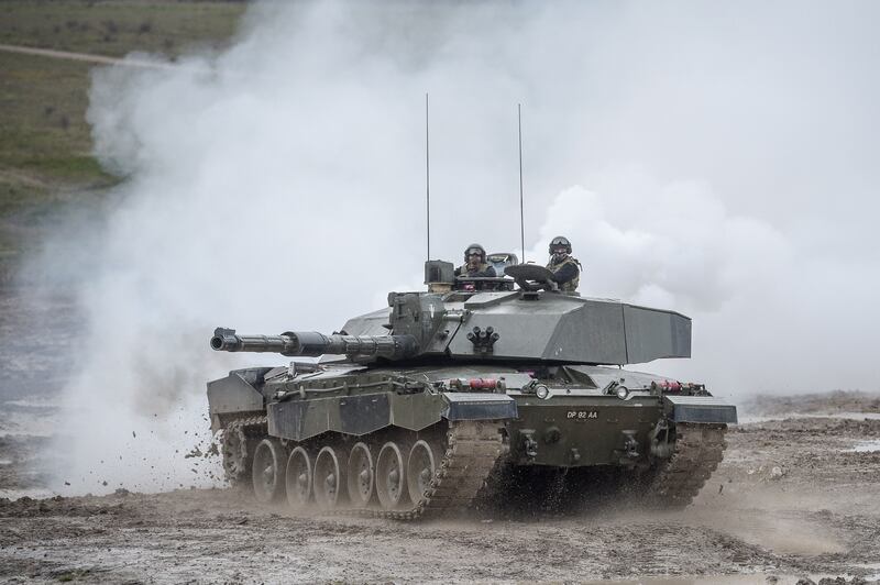 A Challenger 2 battle tank, one of the type supplied to Ukraine by the UK. Photograph: Ben Birchall/PA Wire