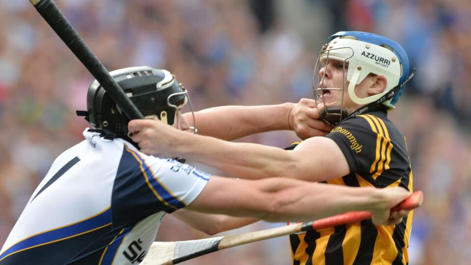 TJ Reid of Kilkenny and Tipperary’s Darren Gleeson in action during the All-Ireland final. Photograph: Alan Betson/The Irish Times