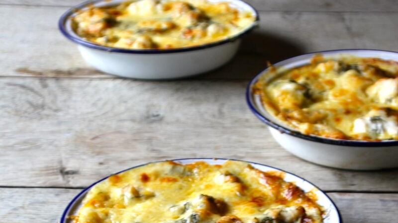 Smoked haddock and rainbow chard lasagne