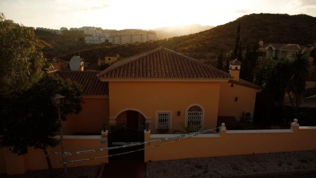 A view of a house sealed off by the Spanish civil guard where three members of a family were found dead in Mijas Costa, near Malaga in southern Spain. Photograph: Jon Nazca/Reuters