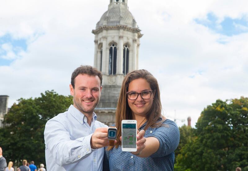 Invented by two Trinity graduates, Robbie Fryers (24)an Talita Holzer Saad (26), Way2B is a smartphone and smartwatch solution, which allows carers to pre-programme set routes with turn-by-turn directions