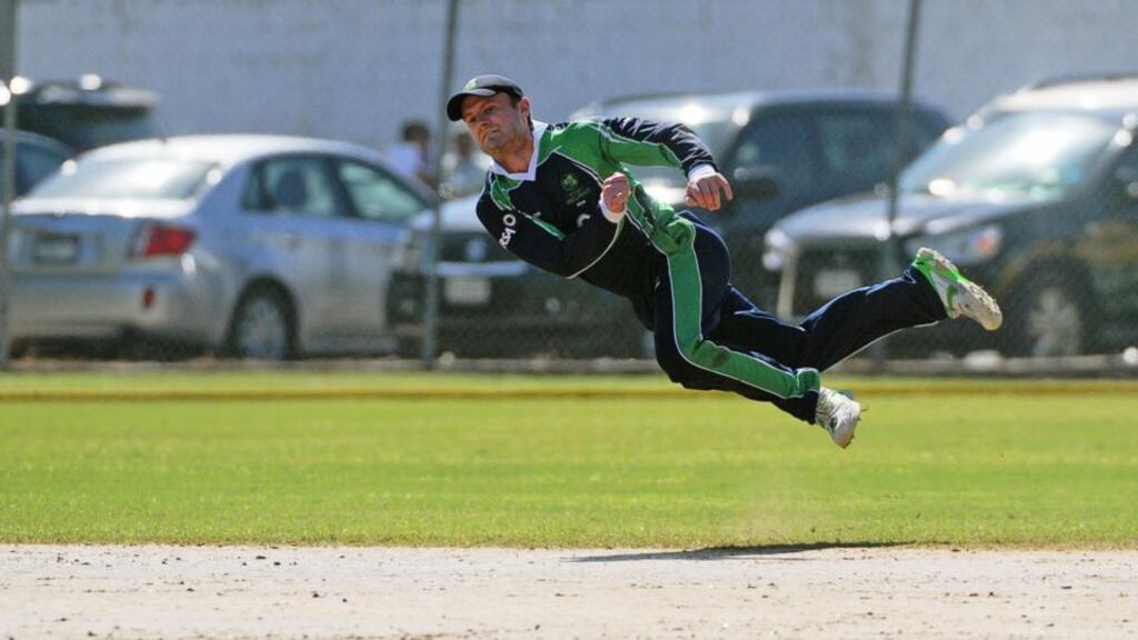 Ireland’s William Porterfield in action against the West Indies in Sabina Park, Kingston. Photograph: Inpho/WICB