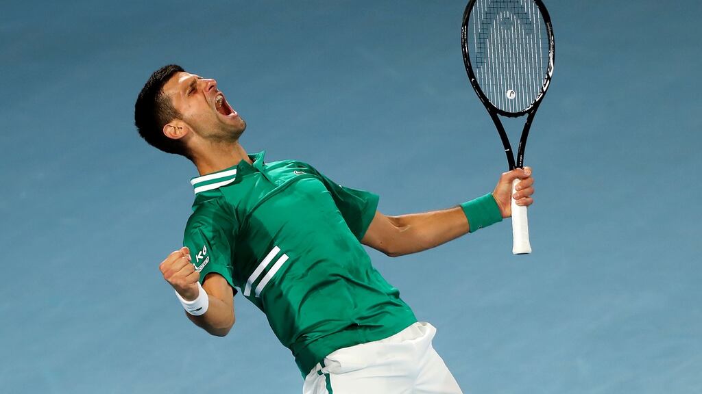 Serbia’s Novak Djokovic won the tournament despite playing with a tear in his right oblique abdominal muscle. Photograph: Getty Images