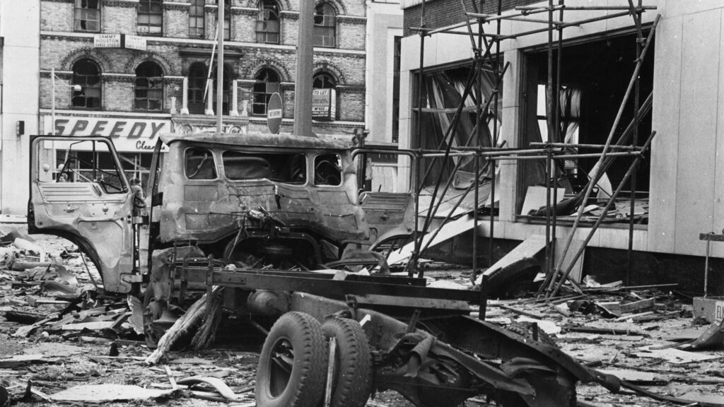 The aftermath of an explosion at the Europa Hotel, Belfast, in April 1972. File photograph: Ciaran Donnelly