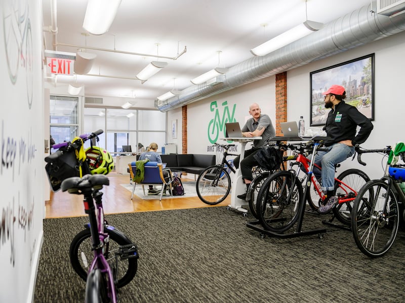 The Bike New York office. Photograph: Karsten Moran/The New York Times