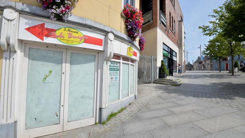 An empty retail space on one of the main streets in Balbriggan. Photograph: Alan Betson