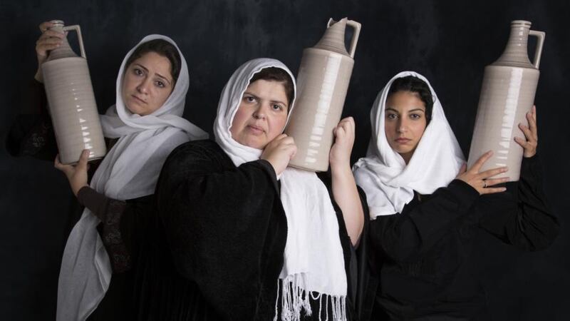 Members of the cast of Danú Dubai’s production of Amir Nizar Zuabi’s play I Am Yusuf and This Is My Brother.