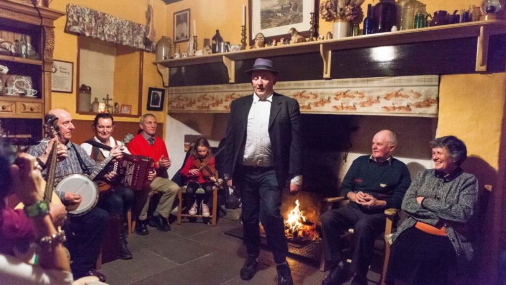 Paul Markham  dancing in the kitchen  in his home in the west Clare village of  Kilmurry McMahon. Photograph by Eamon Ward
