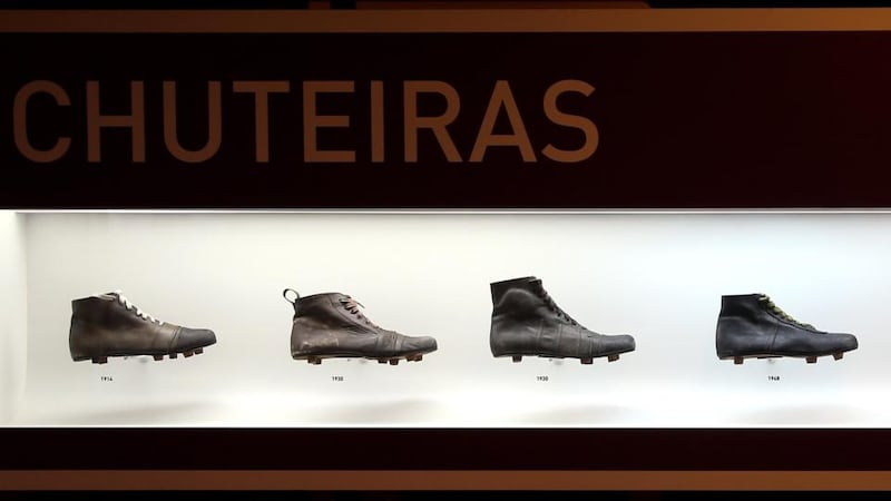 An installation at the Football Museum in São Paulo, Brazil. Photograph: Friedemann Vogel/Getty Images