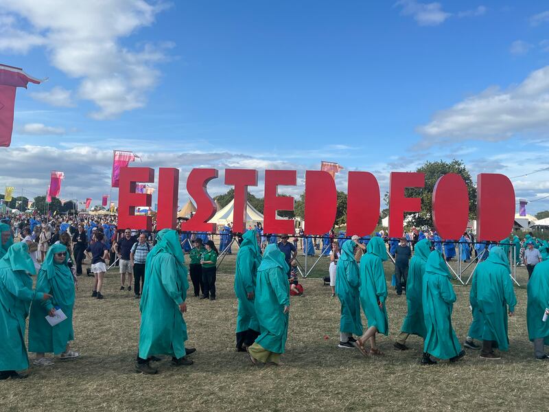 Druids in the lead-up to the chairing of the bard ceremony. Photograph: Mark Paul