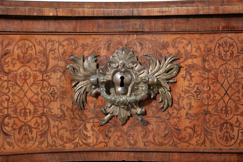 Some of the intricate detail on the Blessington Commode