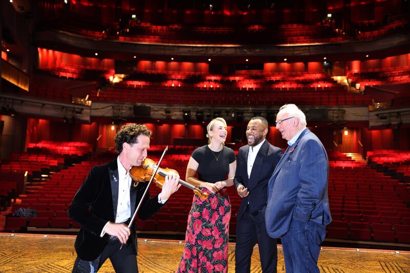 Bord Gáis Energy Theatre's launches its new season with Vladamir Jablokov, Ellie Kingdon, Ashford Campell and Pete Waterman. Photograph: Dara Mac Dónaill
