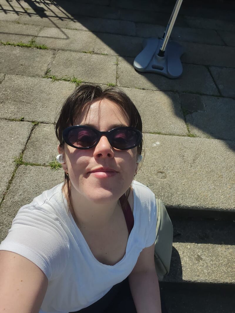 Niamh Browne at the start of the Bray Celtic Camino