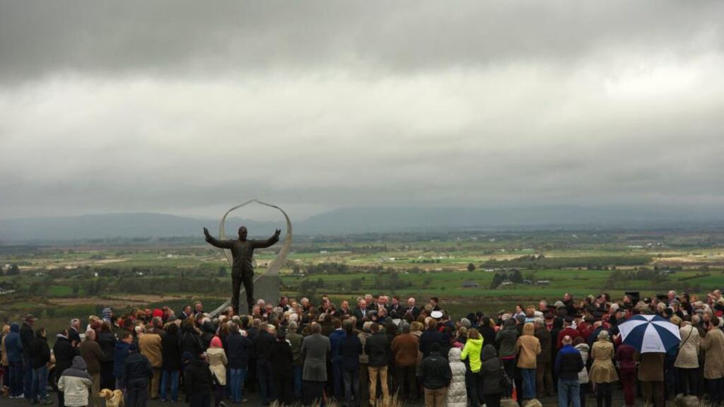 The statue to Msgr Horan is unveiled