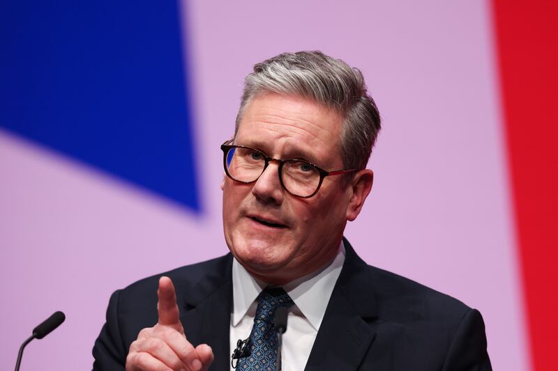 Keir Starmer speaking the Labour Party annual conference in Liverpool last September. Photograph: Hollie Adams/Bloomberg