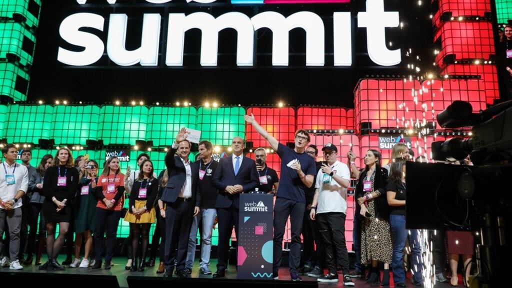 Web Summit chief executive Paddy Cosgrave at the opening ceremony of the 2019 Web Summit in Lisbon. Photograph: Miguel A Lopes/EPA