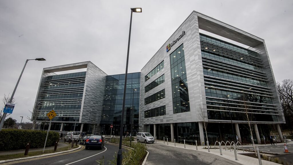 Microsoft’s campus in south Dublin: the company has a very real team of 2,700 employees in Ireland. Photograph: Brenda Fitzsimons