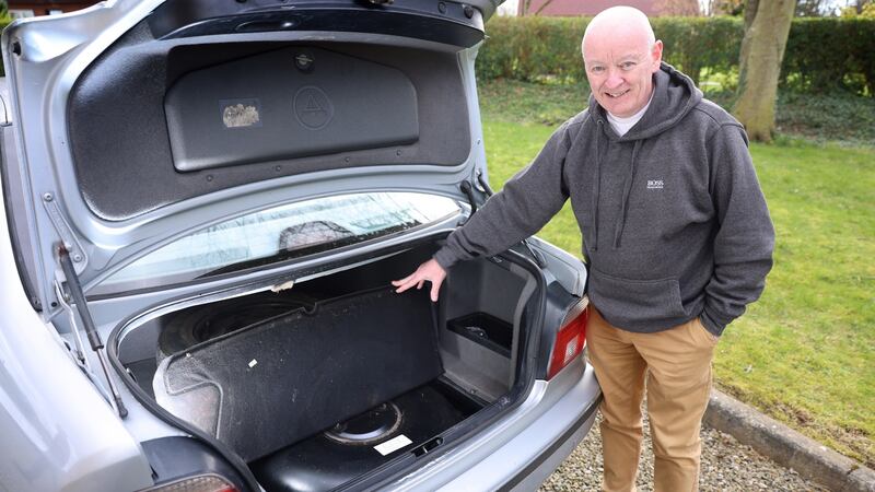 The car needs petrol to initially start the car but once heated the engine converts to the LPG as its primary fuel source. Photograph: Dara Mac Dónaill / The Irish Times