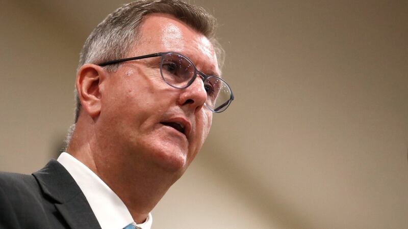 Democratic Unionist Party leader Jeffrey Donaldson said he had been working on the strategy of opposition to the Northern Ireland protocol for months Photograph: Peter Morrison/PA Wire