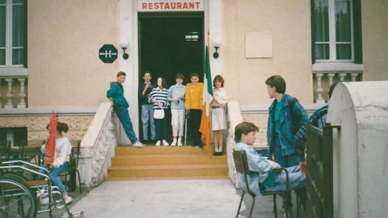 Growing up with arthritis: Sinéad Gleeson (mustard-coloured jumper) at Lourdes hotel.