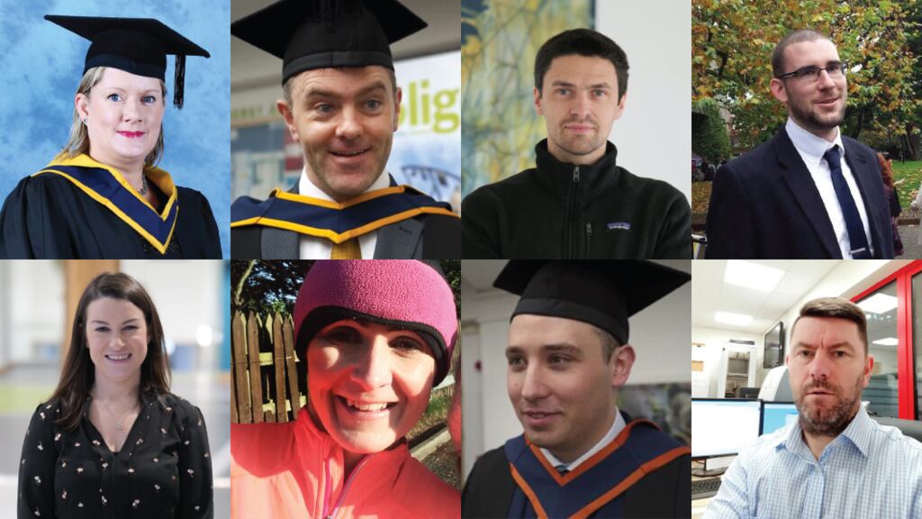 Pictured top left to right: Brigid Flood, Shane Sheridan, James Maher, Richard O’Donovan. Pictured bottom left to right: Niamh Harkin, Audrey Colreavy, Ronan Collevy, Declan O’Connor