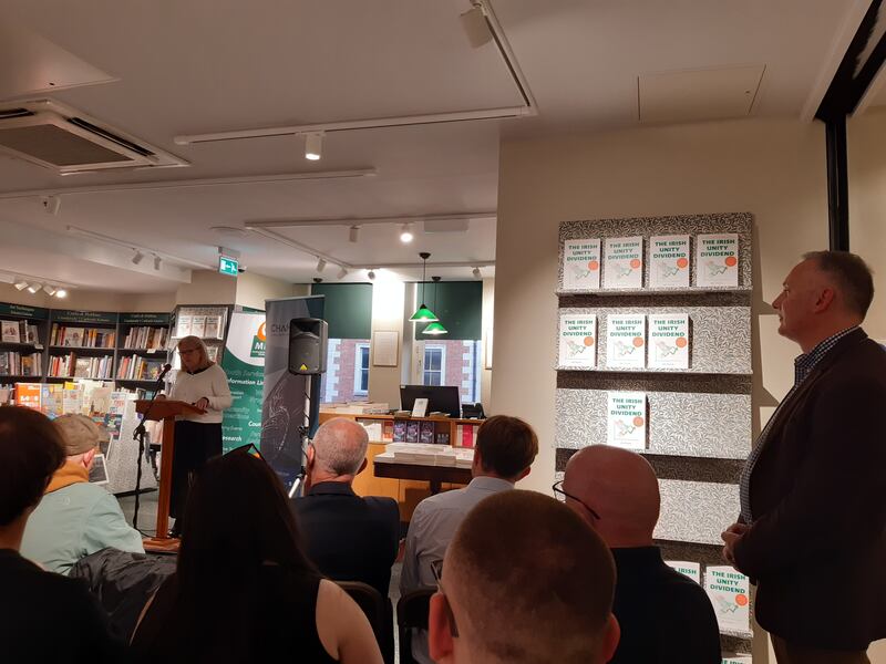 Former president of Ireland Mary McAleese launching author Ben Collins' book The Irish Unity Dividend