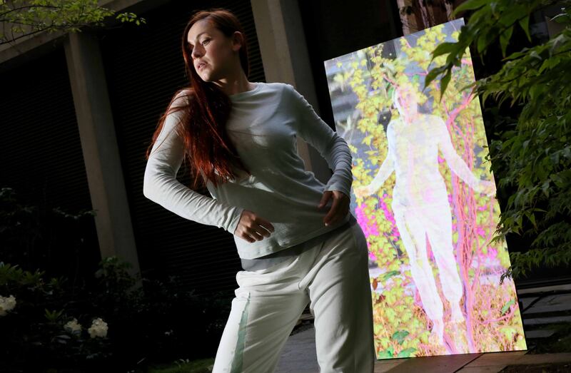 Dancer Emily Terndrup performing Kindred by Liz Roche and Lightscape, at ESB HQ. Photograph: Mark Stedman