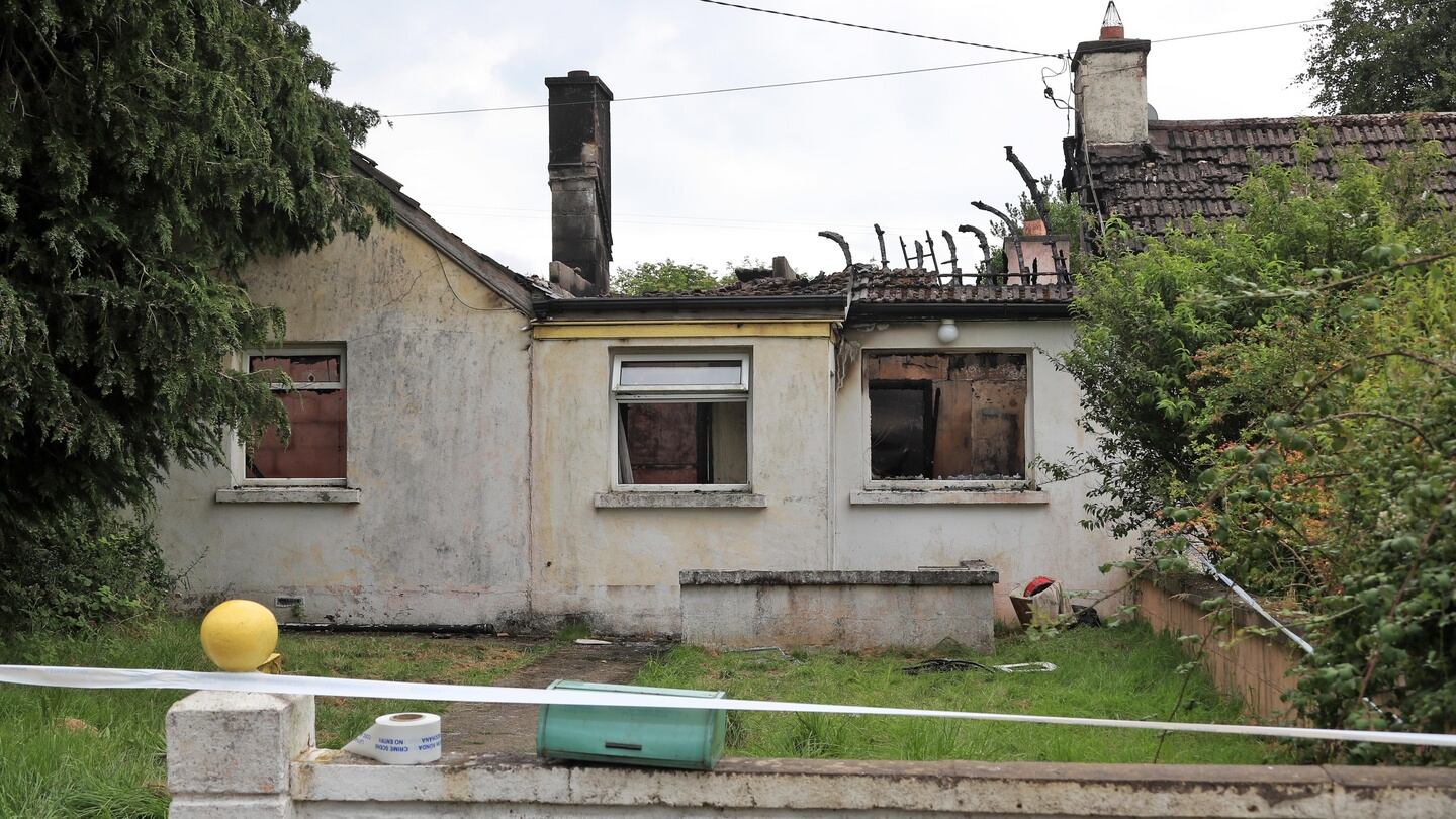 The scene of a fatal house fire at Tully East, Co Kildare in which two men died last night. Photograph: Colin Keegan/Collins Dublin