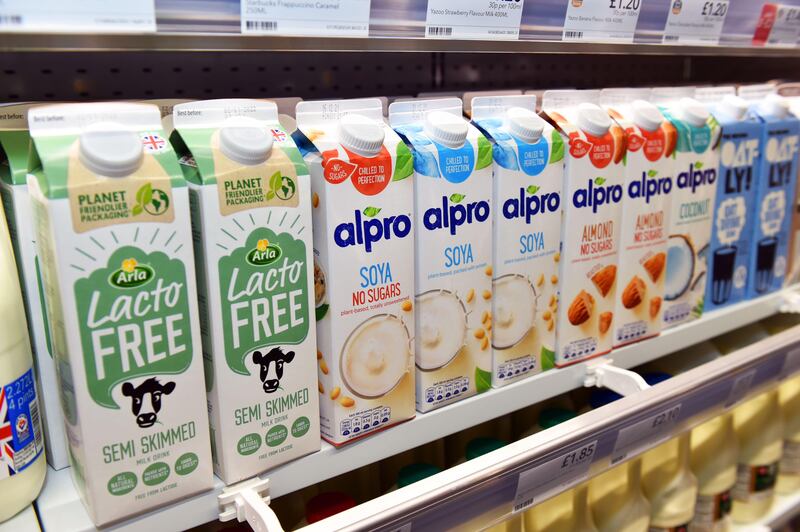 Plant-based milks. Photograph: PA